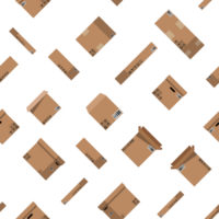 Cardboard boxes set pattern. png