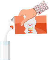 Paper packet with milk png