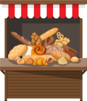 Bread products and market stall. png