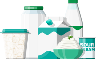 sur mjölk Produkter uppsättning png