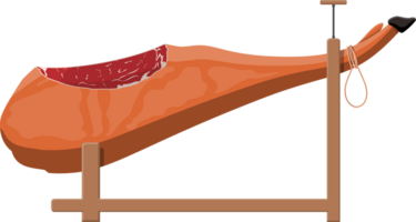 jamon en el de madera jamonera. png