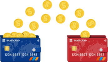 Bank plastic card to card money transfer png