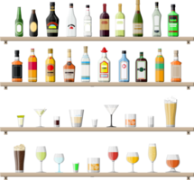 Alcohol drinks in glasses png