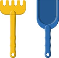 Plastic rake and shovel png