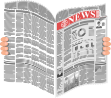 Modern white newspaper png