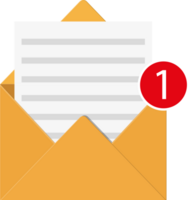 Paper envelope letter with counter notification. png