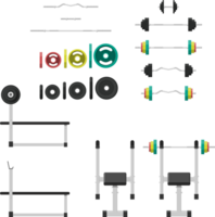 Rubber and metal weights, dumbbell for bench png