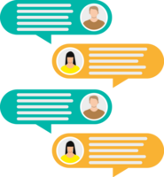 Couple avatar icons with dialog speech bubbles png