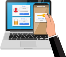Two steps authentication concept png