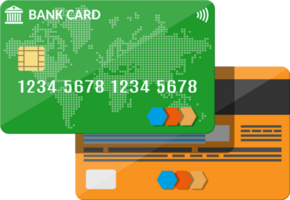 Realistic debit credit bank cards png