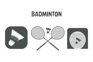 Badminton icon set vector isolated on white background. Badminton logo vector illustration