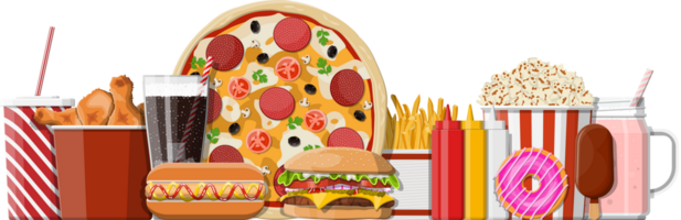 fastfood iconen set png