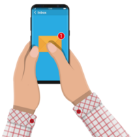 enveloppe lettre avec notification dans téléphone intelligent png