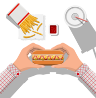 Cup of cola with fries and hotdog png