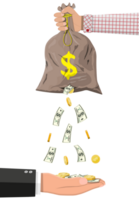 Money bag with hole png