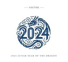 Chinese New Year of the dragon 2024 vector