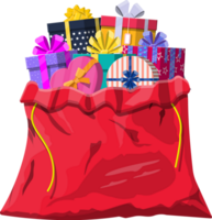 Gift boxes in cloth bag png