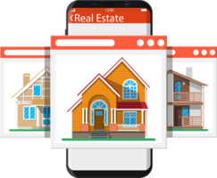 Mobile smart phone with real estate app png
