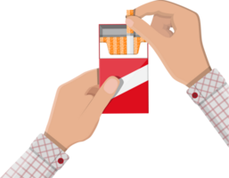 ouvert blanc rouge cigarettes pack boîte dans main png