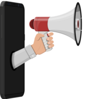 Loudspeaker or megaphone in smartphone png