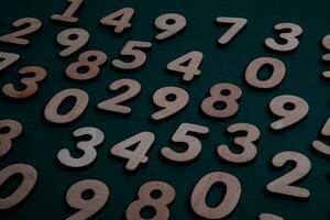 Background or texture of numbers. Finance data concept. Mathematic. Banking or currency. Business and economic growth. photo