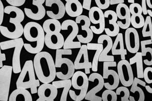 Background or texture of numbers. Finance data concept. Mathematic. Banking or currency. Business and economic growth. photo