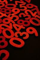 Background or texture of numbers. Finance data concept. Mathematic. Banking or currency. Business and economic growth. photo