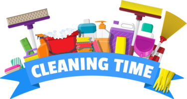 Cleaning service and supplies png