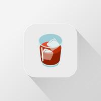 Wine Cocktail with ice in the middle logo icon design element vector