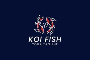 koi pescado logo vector icono ilustración
