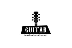 guitarra logo vector icono ilustración