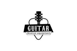 guitarra logo vector icono ilustración