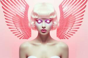 AI generated Cupid Girl Futurist illustration photo