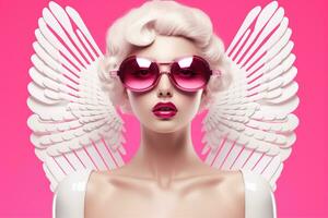 AI generated Cupid Girl Futurist illustration photo