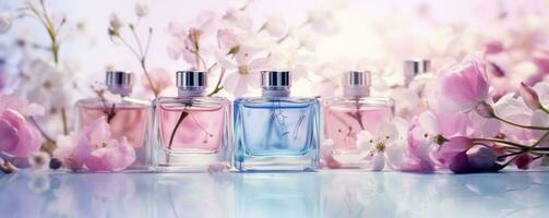 ai generado floral perfumes para primavera foto