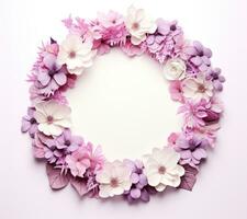 AI generated flower frame, isolated photo