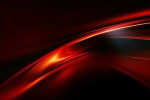 AI generated Abstract allure Red light on black background with spacious copy photo