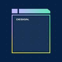 Futuristic square gradient background. Pop up window vector illustration.