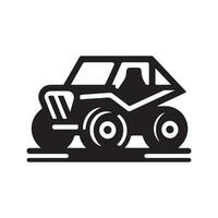 geometric monochrome illustration logo of dune buggy car vector