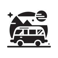 geométrico monocromo ilustración logo de caravana vector