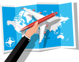 passeggeri o commerciale Jet nel mano, carta geografica png