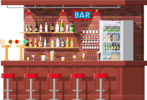 Interior of pub, cafe or bar counter png