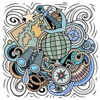 Nautical cartoon vector illustration.