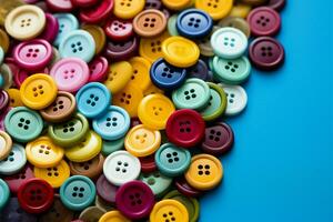 AI generated Creative spectrum Multicolored sewing buttons for diverse crafting applications photo