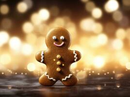 AI generated gingerbread person isolated by background photo