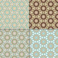 Four geometric seamless patterns. Can be used on textiles, wallpapers, surfaces, venue designs and as a background for cards and invitations vector