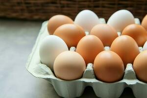 AI generated Farm freshness Chicken eggs presented in an organized egg tray photo