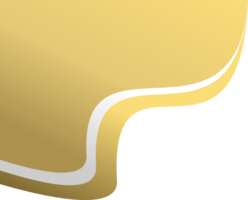 Gold silver rounded corner. Corner design element png