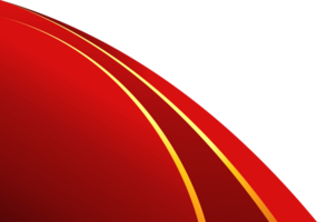 Red with gold stripe corner. Corner design element png