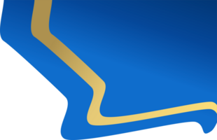 Blue with stripe gold corner. Corner design element png